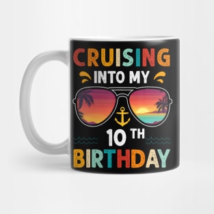 Cruising Into My 10th Birthday 10 Years Old Cruise Birthday Mug